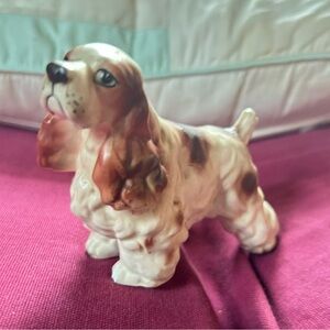 Vintage Japan  Porcelain Cocker Spanial Brown Dog Figurine